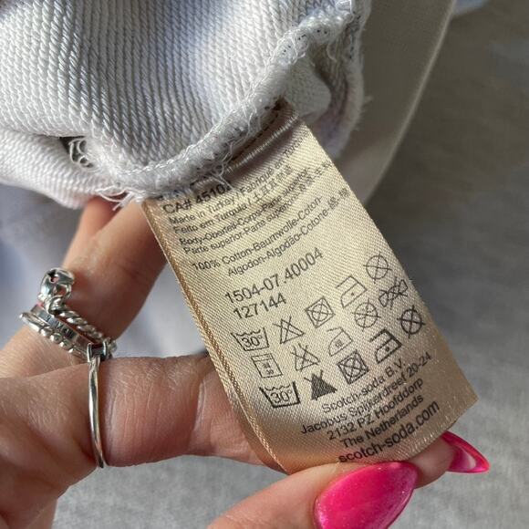 SCOTCH & SODA White Velvet Coffee Mug Sweater Pull Over Crewneck XXL 2XL58 - Picture 7 of 7